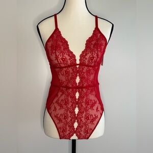 Adore Me Red Lace Teddy – Size M (NWT)